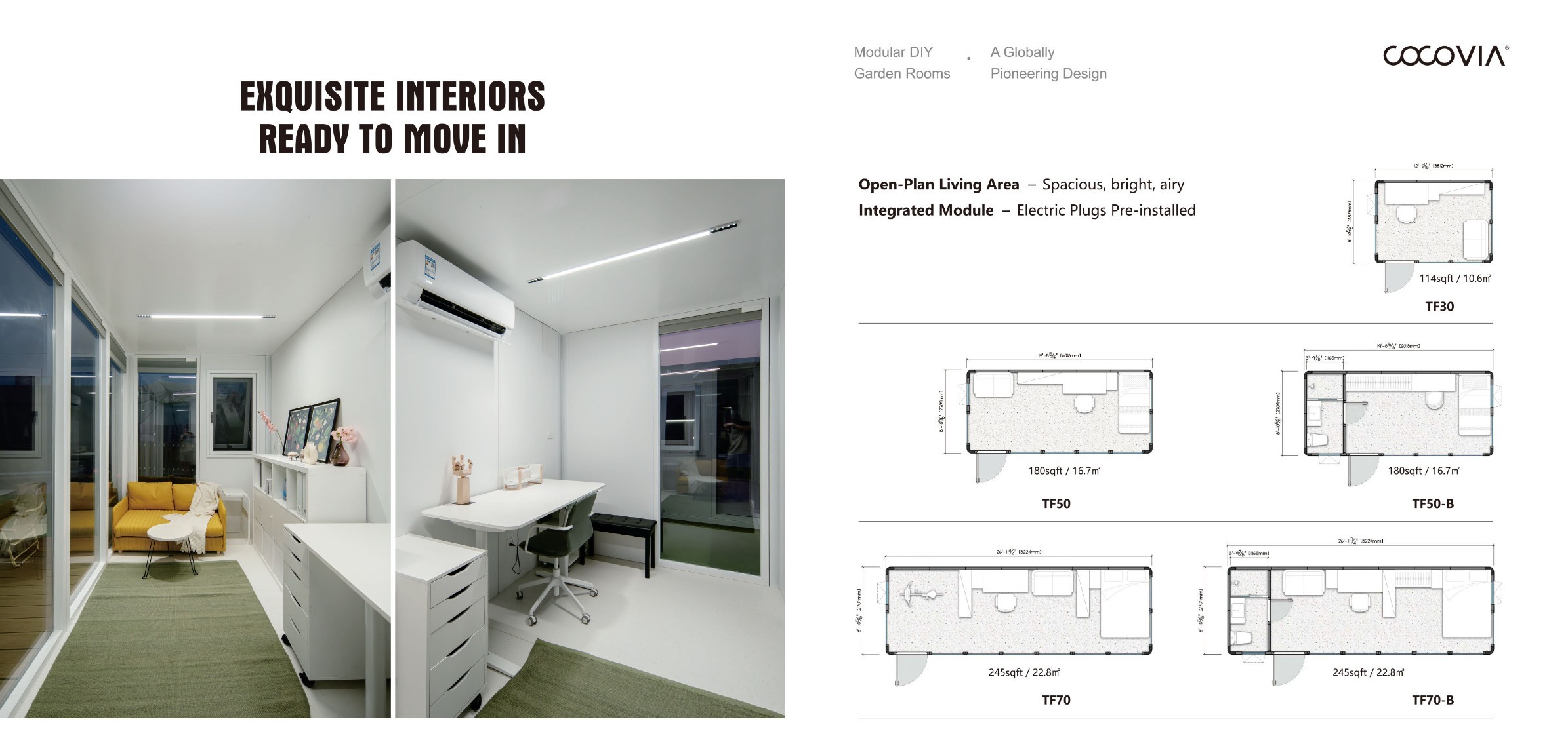 Modular room interior and floor plans